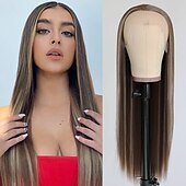abordables Pelucas de fiesta-Pelucas verdes peluca sintética larga recta verde irlandés resistente al calor sin frente de encaje con cabello de bebé peluca sin pegamento para fiesta de San Patricio cosplay para mujeres de moda