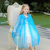 abordables Costumes d&amp;#39;Halloween pour filles-Cape Enfants Fille Paillette Mode Paillettes Utilisation Polyester Manteau Vêtements d&#039;extérieur 3-8 ans Printemps Blanche