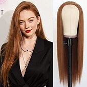 abordables Pelucas de fiesta-Pelucas verdes peluca sintética larga recta verde irlandés resistente al calor sin frente de encaje con cabello de bebé peluca sin pegamento para fiesta de San Patricio cosplay para mujeres de moda
