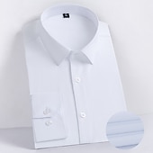 economico camicie da uomo no stiro-Per uomo Camicia Camicie Maglietta informale Camicia con bottoni Liscio Matrimonio Ufficio / Business Nero Bianco Rosa Blu marino scuro Manica lunga Collo ripiegabile Primavera estate Abbigliamento
