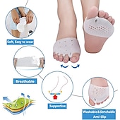 economico Cura Personale &amp; Salute-cuscinetti metatarsali, separatori per dita in gel, cuscino correttore per alluce valgo, distanziatori per dita, cuscinetti per avampiede, morbidi&amp;amp;traspirante, idea per neuroma mortons, vesciche,