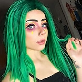 economico Parrucche da festa-parrucca verde menta parrucca corta liscia bob parrucche ombré parrucche per donne e ragazze resistenti al calore parrucca sintetica colorata per feste cosplay 14 pollici parrucca di carnevale