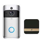 cheap Video Door Phone Systems-Video Doorbell Camera Wireless Battery Powered WiFi Video Doorbell Camera Motion Detector 2-Way Talk HD Video Night Vision Cloud Storage Battery Powered 2.4G WiFi Smart Home Security Doorbell C