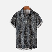 cheap Ocean Print-Men&#039;s Animal Tropical Octopus Shirt Summer Hawaiian Shirt Aloha Shirt Short Sleeve Shirt Turndown Fashion Designer Casual Street Daily Holiday Black Blue Beige 3D Print S M L