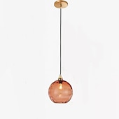 abordables Éclairages pour îlot-led pendentif lumières îlot de cuisine verre soufflé à la main éclairage marbre bleu moderne ferme foyer entrée luminaires plafond suspendu globe sur table