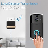 cheap Video Door Phone Systems-Video Doorbell Camera Wireless Battery Powered WiFi Video Doorbell Camera Motion Detector 2-Way Talk HD Video Night Vision Cloud Storage Battery Powered 2.4G WiFi Smart Home Security Doorbell C