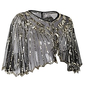 preiswerte Schals &amp; Umhänge-Goldene Zwanziger 1920er Retro Vintage Flapper-Schals Der große Gatsby Hochzeitsgast Pailletten Kostüm Damen Hochzeit Hochzeitsgast Party-Abendmode Erwachsene Schal