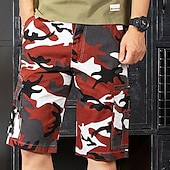 economico Classico-Per uomo Pantaloncini cargo Pantaloncini mimetici Shorts Cerniera Multi-tasche Mimetico Comodità Indossabile Lunghezza al ginocchio Casuale Quotidiano Ferie Sport Moda Bianco Verde militare