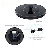 cheap Outdoor Decoration-Round Solar Fountain Outdoor Landscape Pool Pond Water Pump Waterfall Decor Black