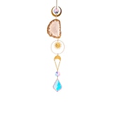 economico Acchiappasogni-fetta di agata geode cristallo sun catcher, creatore di arcobaleno, prisma finestra di cristallo appeso, strega suncatcher windchime wall decor, boho home decor