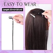 cheap Ponytails-Braid Hair Extensions 4 PCS Baby Braids Front Side Bang Curtain Bang Clip in Hair Extensions Long Braided Hair Piece Natural Soft Synthetic Hair for Women Daily Wear 20 Inch Cool Light Blonde