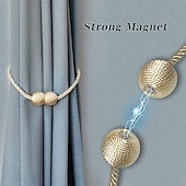economico Accessori per tende-Fermatenda magnetici per finestra fermacravatta dorati fibbie fermacravatta clip per tenda decorativa ufficio camera da letto casa 1 pz