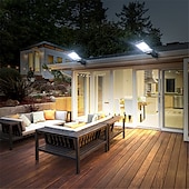 abordables Lampadaires-2 pack lampadaires solaires capteur de mouvement extérieur led appliques murales projecteurs télécommande solaire lampadaire étanche à induction lampe de jardin applique de jardin lampe de jardin