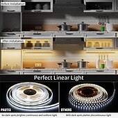 halpa Kauko-ohjaus-cob led-nauhavalo valkoinen cct viritettävä 3200ledscri90 16.4ft/5m himmennettävissä 2700k-6500k 24v led-nauhavalosarja ul-luettelossa olevalla virtalähteellä kaapin alle makuuhuone keittiö tv peili