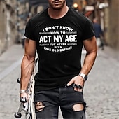 お買い得  メンズグラフィックTシャツ-男性用 レタード グラフィック Tシャツ グラフィックTシャツ コットン 半袖 グラフィック シャツ ブラック ネイビーブルー グリーン 快適なTシャツ バケーション ストリート ファッションデザイナーの衣類