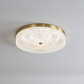 abordables Diseño de Anillo y Redondo-Luz de techo led regulable 35cm diseño circular luces de techo de cobre para sala de estar 110-240v