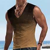 abordables T-shirts tropicaux de vacances-Hombre Graphic Bloque de color Top Camiseta sin mangas para hombre Camiseta de doble color Sin Mangas Camiseta Impresión 3D Escote en Pico Camisa Design Casual Músculo Deportes Carrera Gimnasia