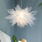 cheap Cluster Design-LED Pendant Light White Mesh Chandelier Modern Pendant Light Wedding Room Living Room Girls Room Bedroom Chandelier Personality Creative Romantic Lighting