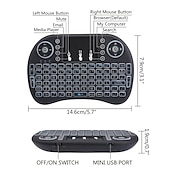 cheap Keyboards-Mini Wireless Keyboard with Multi-touch Touchpad 7 Colors Backlight Wireless Touchable Remote Control for Smart TV Box Desktop Touchpad PC