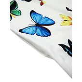 billige Kunst og Design Kjole-Kvinners Maxi Kjole Shift Kjole Sving Kjole Lang Kjole Grønn Blå Grå Hvit Svart Lang Ermeløs Fjær Sommerfugl Lomme Print Sommer Vår V Utringning Stilfull Fritids Kjole 2023 S M L XL XXL XXXL 4XL 5XL