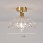 tanie Lampy sufitowe-lampa sufitowa półpłaska jasna miedź 20cm szklany klosz lampa sufitowa oprawa oświetleniowa oświetlenie 110-240v