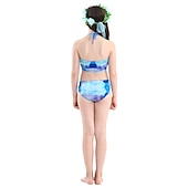 voordelige Zeemeermin badpak-Kinderen Voor meisjes Drie stuk Zeemeermin zwemkleding Badmode Bikini Strand Zwemmen Afdrukken Actief leuke Style Badpakken 4-12 jaar Zomer Rose paars Polkadot