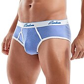 お買い得  メンズブリーフ下着-男性用 2パック ブリーフ ポリエステル 高通気性 ソフト カラーブロック ミディアムウエスト ホワイト イエロー