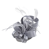 levne Fascinátoři-Čelenky Fascinátory Klobouky  Polyamidový klobouk Fedora Klobouk s plochým vrškem Podzimní svatba Městská párty  Večerní dovolená Čajová párty Dostih Vintage Elegantní s peřím Appliques Hlava