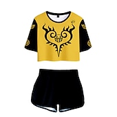 cheap Cartoon &amp; Movie Character Graphic-One Piece Monkey D. Luffy Roronoa Zoro Outfits Shorts Crop Top Anime 3D Graphic For Women&#039;s Adults&#039; 3D Print