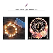 billige Dekorative lys-led drømmefanger veggdekor batteridrevet kreativ veving fjær vindklokke lys hjem soverom jente rom dekorasjonslampe beste bursdagsgave til venner