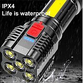 お買い得  懐中電灯-5led懐中電灯屋外ポータブルcobサイドライトワークライトusb充電式防水led懐中電灯