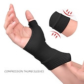 cheap Braces &amp; Supports-1Pair Unisex Wrist Thumb Support Sleeve Fingerless Wrist Gloves Compression Arthritis Gloves Sports Wrist Support Brace for Fatigue Sports Typing