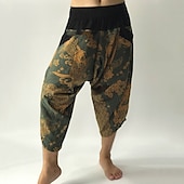 olcso Retro-Férfi Nadrág Nyári nadrág Strand nadrág Hárem nadrág Rugalmas derék Buggyos Drop Crotch Színes Mokaszinok Légáteresztő Szabadtéri Napi Utcai öltözék Stílusos Alkalmi Fekete / Fehér Fehér / Fekete