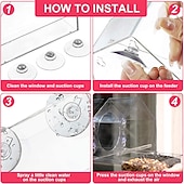 cheap Backyard Birding &amp; Wildlife-Bird Feeder for Outside - Clear Window Bird Feeders with Strong Suction Cups - Transparent Bird Feeder Window MoAunt Acrylic Bird House for Cat Window Perch