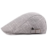 abordables Sombreros de hombre-Hombre Gorra Plana Negro Beige Lino Moda Ropa de calle Elegante Moda de los años 20 Exterior Diario Noche Plano Templado