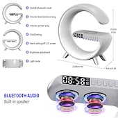 お買い得  スマートライト-リズムRGBICライトバーLEDスマートライトBluetoothスピーカーアラームクロック調光可能ウェイクアップライトアラームクロックワイヤレス充電テーブルランプ