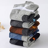 economico calzini da uomo-Per uomo 5 coppie Calzini Sopra la caviglia Calzini da corsa Nero Blu Colore Color Block Da tutti i giorni Da mare Fine settimana Medio spessore Estate Primavera Top caldi