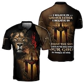 ieftine Polo vintage pentru bărbați-Bărbați Cavaleri Templieri Tricouri polo Cămașă de golf Manșon scurt Tricouri de polo Cămăși cu guler Epocă Casual Îmbrăcăminte de vacanță Îmbrăcăminte de festival Ținute de petrecere Nasturi
