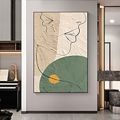 abordables Peintures portraits-peinture à l&#039;huile à la main peint à la main art mural abstrait personnes peinture sur toile décoration de la maison décor cadre tendu prêt à accrocher