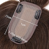 economico Pezzi di capelli umani e toupet-scelte 120% densità base di seta parrucchino superiore 100% estensioni dei capelli umani clip in su capelli topper per le donne parte superiore dei capelli fatta a mano parte centrale con perdita di