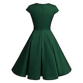 cheap Outfits-Retro Vintage 1950s Rockabilly A-Line Dress Flare Dress Christmas Party Dress Polka Dot Women&#039;s Party / Evening Masquerade Bachelorette Party Adults&#039; Dress Earrings Headwear Spring &amp; Summer