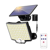 economico Applique per esterni-applique da parete di sicurezza solare esterna 106led con sensore di movimento telecomando ip65 impermeabile 120 angolo di illuminazione applique da parete di sicurezza solare