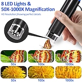 رخيصةأون أجهزة الميكروسكوب والمناظير-مجهر رقمي لاسلكي 50x-1000x تكبير واي فاي USB عالي الدقة محمول باليد كاميرا مجهر الجيب مع 8 LED قابل للتعديل متوافق مع iphone ipad android windows mac computer