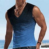 abordables T-shirts tropicaux de vacances-Hombre Graphic Bloque de color Top Camiseta sin mangas para hombre Camiseta de doble color Sin Mangas Camiseta Impresión 3D Escote en Pico Camisa Design Casual Músculo Deportes Carrera Gimnasia