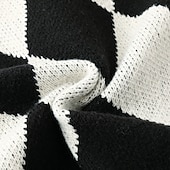 preiswerte Herren Strickjacke-Herren Pullunder Strickjacke Gerippt Stricken Taste Strick Geometrisch V Ausschnitt Moderne zeitgenössische Freizeitskleidung Ausgehen Bekleidung Ärmellos Herbst Winter Schwarz Blau M L XL