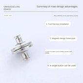 economico Articoli per la casa-3 paia clip magnetica per bottoni per tende fibbia magnetica staccabile per pulsante di prevenzione delle perdite di luce della tenda fibbia senza punzonatura decorazioni per la casa