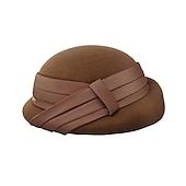 preiswerte Partyhut-Hüte 100% Wolle Bowler / Cloche Hut Fischerhut Formal Casual Tee-Party Kentucky Derby Damentag Elegant Mit Schleife Kopfschmuck Kopfbedeckung