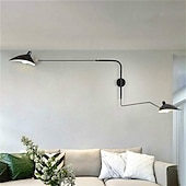 cheap Indoor Wall Lights-Simple Style Swing Wall Lamp with Dome Lampshade 1-2 Light Black Wall Lamp Suitable for Corridor Entrance Bedroom Dining Room E26/E27 Bulb