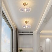 tanie Lampy sufitowe-lampa sufitowa półpłaska jasna miedź 20cm szklany klosz lampa sufitowa oprawa oświetleniowa oświetlenie 110-240v