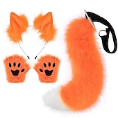 cheap Hair Styling Accessories-Fox Tail Clip Cat Ears Wolf Paws Gloves Cosplay Costume Carnival Fancy Party Costume Accessories